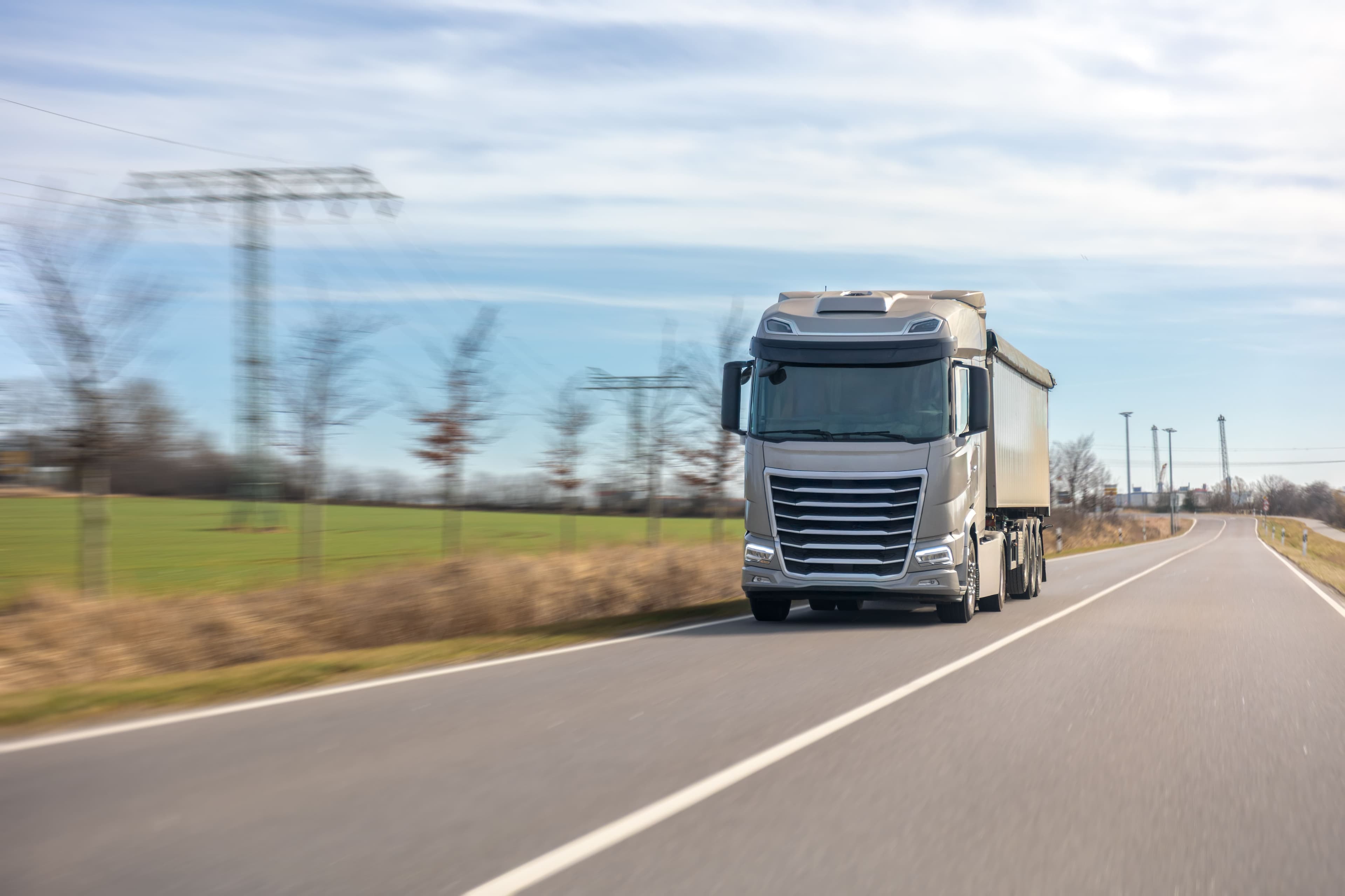 Cargo truck on highway